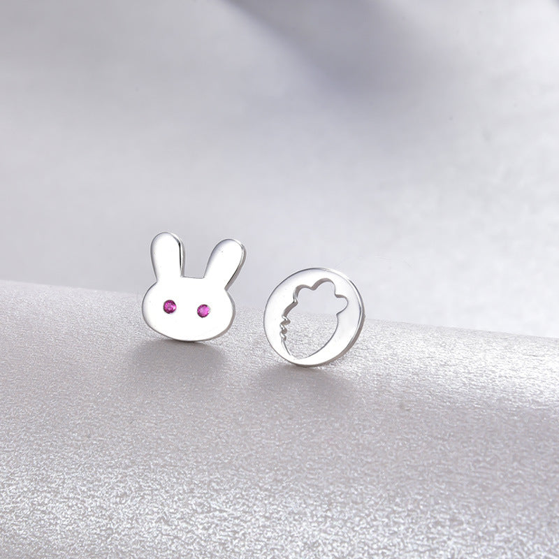 925 Sterling Silver Animal Stud Earrings - Electroplated Korean Style Geometric Cute Earrings with Plastic Ear Stoppers