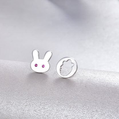 925 Sterling Silver Animal Stud Earrings - Electroplated Korean Style Geometric Cute Earrings with Plastic Ear Stoppers