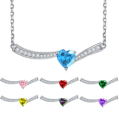 925 Sterling Silver Aquamarine Heart Pendant Necklace - Ocean-Inspired Jewelry