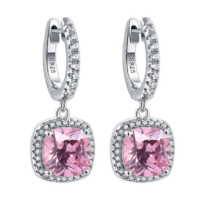 925 Sterling Silver Birthstone Hoop Earrings – Premium Zircon Simulated Diamond Circle Earrings