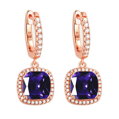 925 Sterling Silver Birthstone Hoop Earrings – Premium Zircon Simulated Diamond Circle Earrings