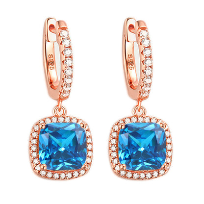 925 Sterling Silver Birthstone Hoop Earrings – Premium Zircon Simulated Diamond Circle Earrings