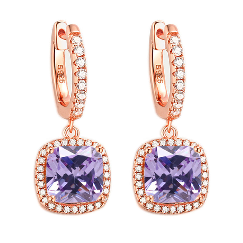 925 Sterling Silver Birthstone Hoop Earrings – Premium Zircon Simulated Diamond Circle Earrings
