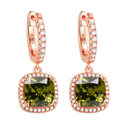 925 Sterling Silver Birthstone Hoop Earrings – Premium Zircon Simulated Diamond Circle Earrings