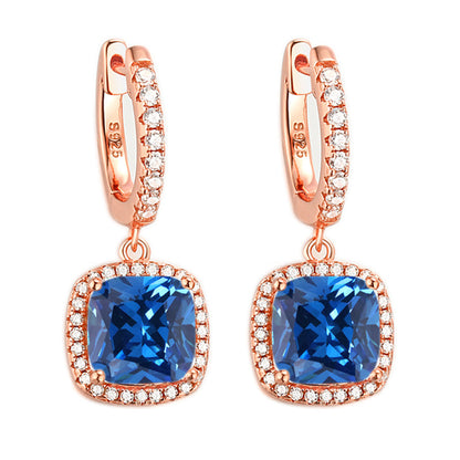 925 Sterling Silver Birthstone Hoop Earrings – Premium Zircon Simulated Diamond Circle Earrings