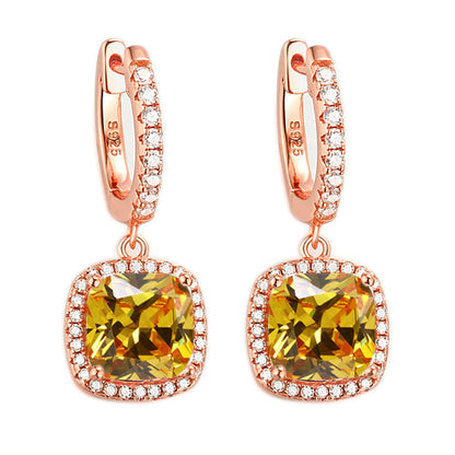 925 Sterling Silver Birthstone Hoop Earrings – Premium Zircon Simulated Diamond Circle Earrings