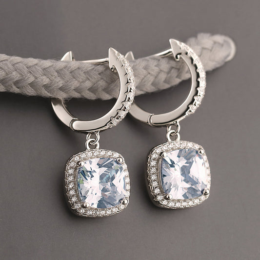 925 Sterling Silver Birthstone Hoop Earrings – Premium Zircon Simulated Diamond Circle Earrings