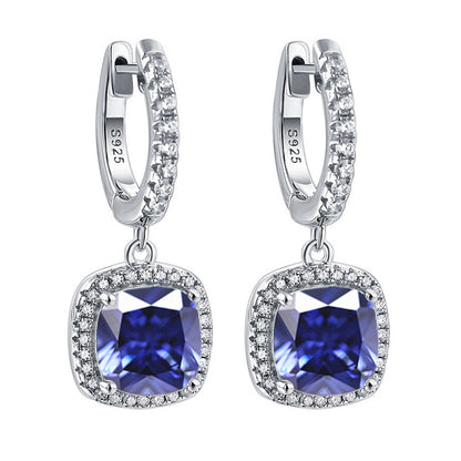 925 Sterling Silver Birthstone Hoop Earrings – Premium Zircon Simulated Diamond Circle Earrings