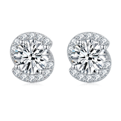 925 Sterling Silver Birthstone Zircon Stud Earrings – Minimalist Geometric Jewelry Collection