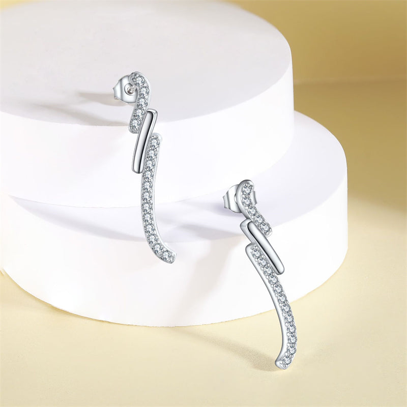 925 Sterling Silver Bow Tassel Earrings for Women Elegant Long Drop Dangle Earrings with Zircon Accents White Gold Plated