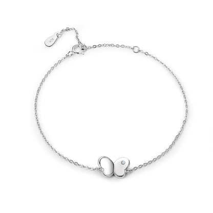 925 Sterling Silver Butterfly Bracelet - Elegant Bow Design Women's Jewelry