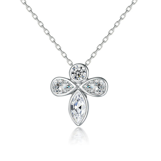925 Sterling Silver Butterfly & Bee Pendant Necklace - Dainty Nature-Inspired Zirconia Collarbone Chain
