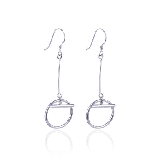 925 Sterling Silver Cactus Ear Hooks - Minimalist Botanical Dangle Earrings for Women