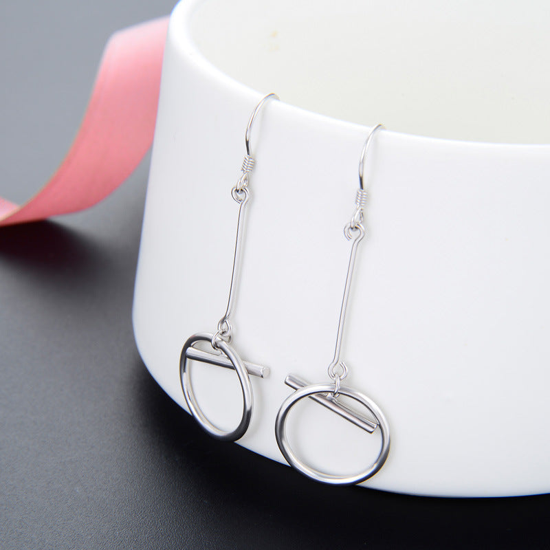 925 Sterling Silver Cactus Ear Hooks - Minimalist Botanical Dangle Earrings for Women