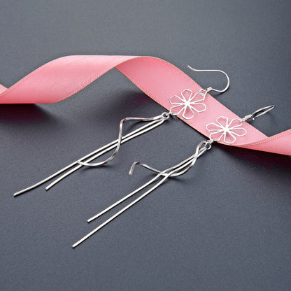 925 Sterling Silver Cactus Hook Earrings - 2.4g Sporty Botanical Earrings for Active Women