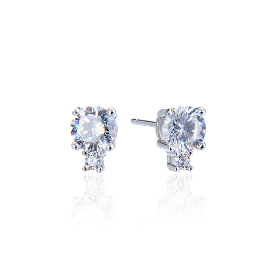 925 Sterling Silver Cactus Stud Earrings with CZ - Office Chic Botanical Jewelry for Women