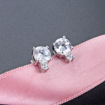 925 Sterling Silver Cactus Stud Earrings with CZ - Office Chic Botanical Jewelry for Women