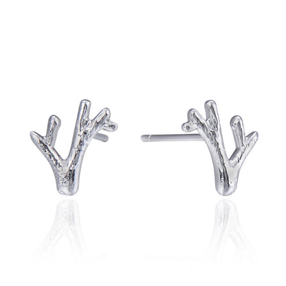 925 Sterling Silver Cartoon Animal Stud Earrings - White Gold Plated Cute Earrings for Women