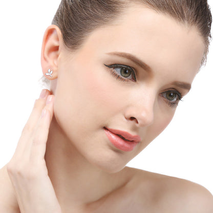925 Sterling Silver Classic Stud Earrings with CZ - Old Money Style Timeless Earrings