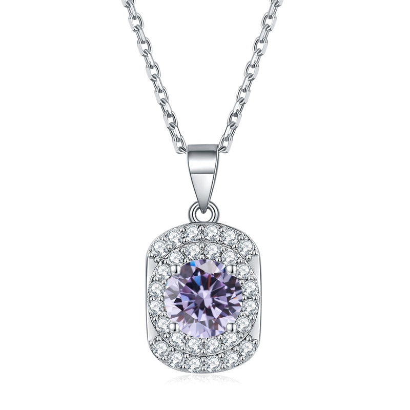 925 Sterling Silver Cubic Zirconia Pendant Necklace - Minimalist Birthstone Collarbone Chain