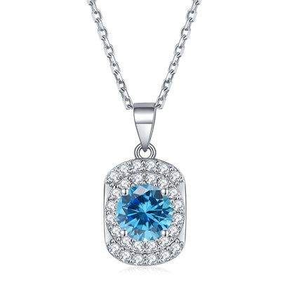 925 Sterling Silver Cubic Zirconia Pendant Necklace - Minimalist Birthstone Collarbone Chain