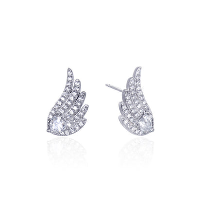 925 Sterling Silver Diamond Accent Stud Earrings - 2g Korean Style Minimalist Earrings with Plastic Backs