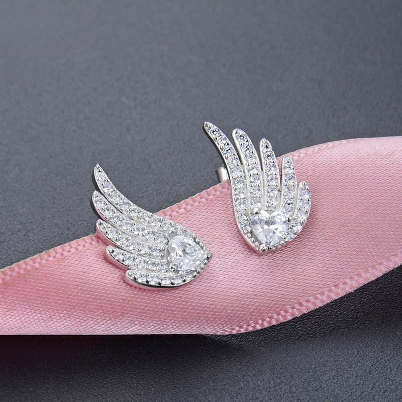 925 Sterling Silver Diamond Accent Stud Earrings - 2g Korean Style Minimalist Earrings with Plastic Backs