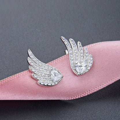 925 Sterling Silver Diamond Accent Stud Earrings - 2g Korean Style Minimalist Earrings with Plastic Backs