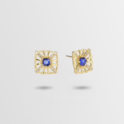 925 Sterling Silver Diamond Geometric Stud Earrings - Korean Style Women's Fashion Earrings with Plastic Backs