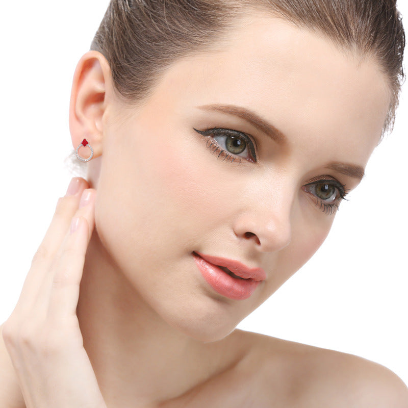 925 Sterling Silver Diamond Stud Earrings - 1.4g Minimalist Everyday Earrings with Plastic Backs