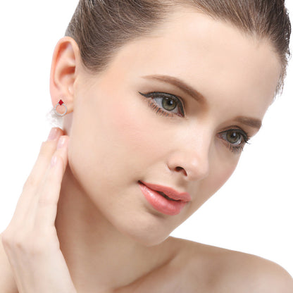 925 Sterling Silver Diamond Stud Earrings - 1.4g Minimalist Everyday Earrings with Plastic Backs