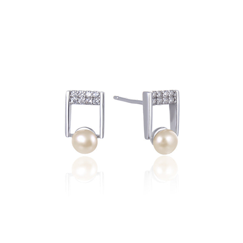 925 Sterling Silver Diamond Stud Earrings - 1g Light Luxury Everyday Earrings with Plastic Backs