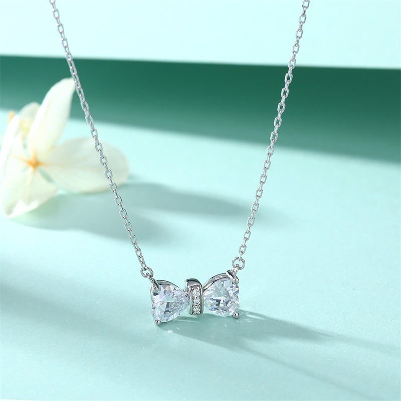 925 Sterling Silver Double Heart Birthstone Necklace - Romantic Lucky Charm Jewelry