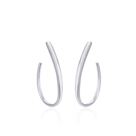 925 Sterling Silver Ear Clips-Minimalist Korean Style for Everyday Wear (1.3g)