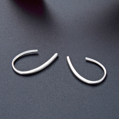 925 Sterling Silver Ear Clips-Minimalist Korean Style for Everyday Wear (1.3g)