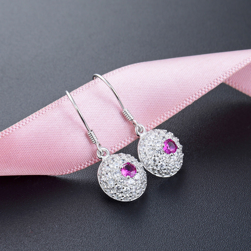 925 Sterling Silver Eye Dangle Earrings - Korean Style Geometric Evil Eye Earrings for Women