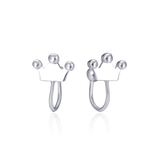 925 Sterling Silver Fortune Toad Clip Earrings - 2.1g Diamond-Accent Chinese Style Ear Cuffs for Women