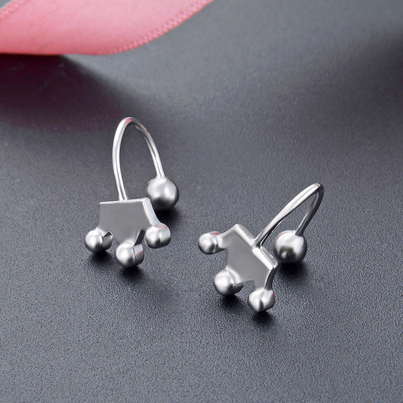 925 Sterling Silver Fortune Toad Clip Earrings - 2.1g Diamond-Accent Chinese Style Ear Cuffs for Women