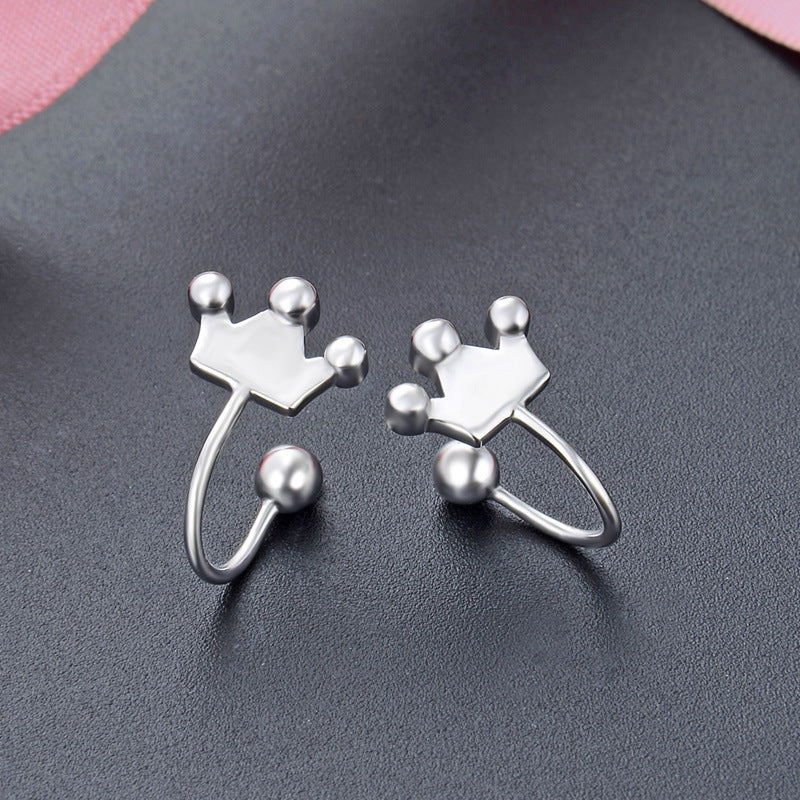 925 Sterling Silver Fortune Toad Clip Earrings - 2.1g Diamond-Accent Chinese Style Ear Cuffs for Women