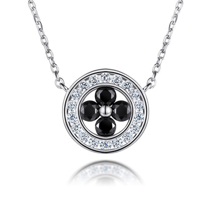 925 Sterling Silver Four-Leaf Clover Pendant Necklace - Lucky Charm Collarbone Chain