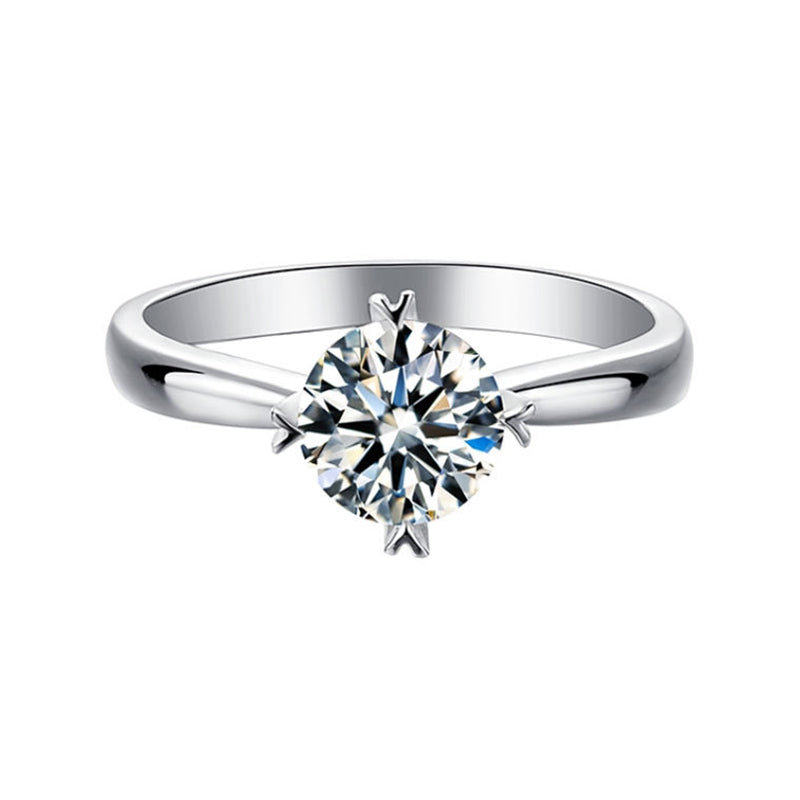 925 Sterling Silver Four-Prong Moissanite Ring - New Cross-Border E-Commerce Exclusive