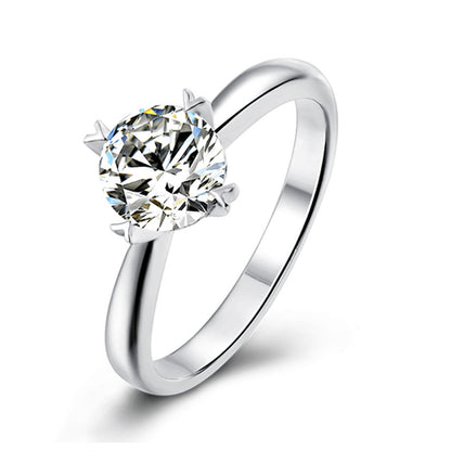 925 Sterling Silver Four-Prong Moissanite Ring - New Cross-Border E-Commerce Exclusive