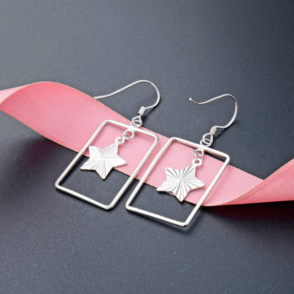 925 Sterling Silver Fox Hoop Earrings - 2.8g Light Luxury Animal Motif Earrings for Women