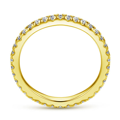 925 Sterling Silver Full-Pavé Crown Ring – Minimalist Single Row Zircon Band