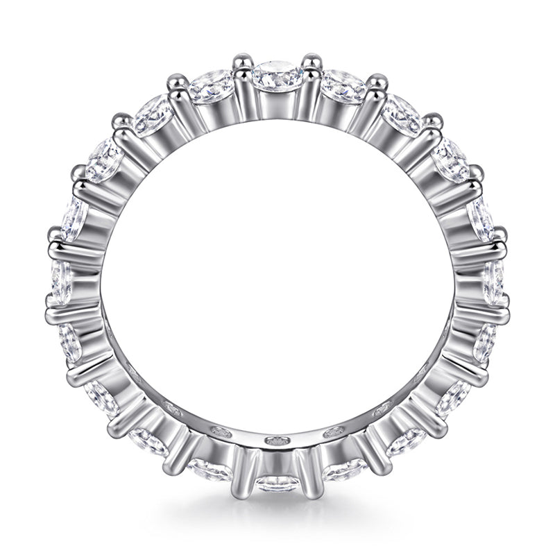 925 Sterling Silver Full Eternity Band - Micro Pave Zircon Stackable Index Finger Ring