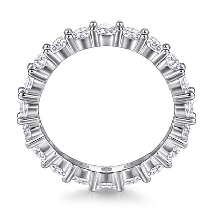 925 Sterling Silver Full Eternity Band - Micro Pave Zircon Stackable Index Finger Ring