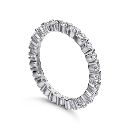 925 Sterling Silver Full Eternity Band - Micro Pave Zircon Stackable Index Finger Ring