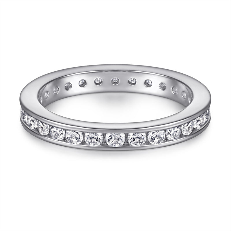 925 Sterling Silver Full Eternity Band – Stardust Pavé Wedding Ring