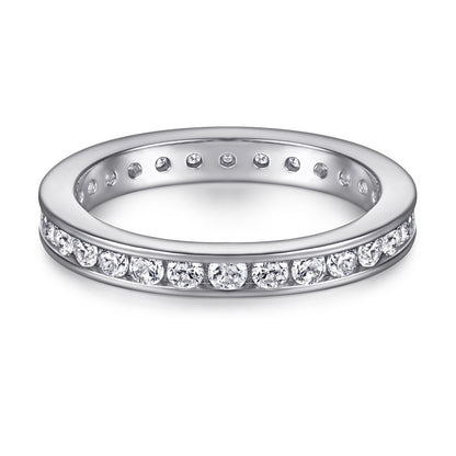 925 Sterling Silver Full Eternity Band – Stardust Pavé Wedding Ring