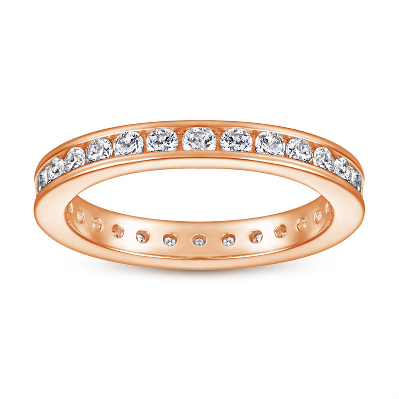 925 Sterling Silver Full Eternity Band – Stardust Pavé Wedding Ring